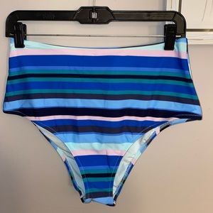 Aerie High Waisted Striped Bikini Bottom
